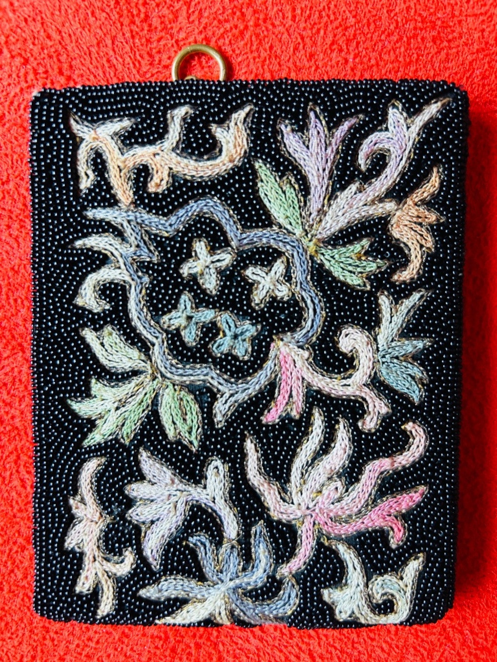 Vintage FRENCH HANDMADE Point De Beauvais BILLFOLD/Eyeglass Case Matching Set - Picture 7 of 9
